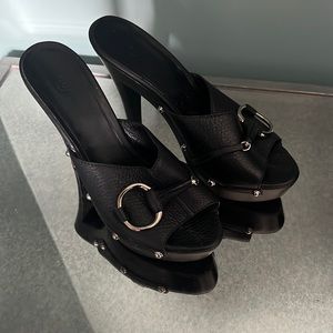 Gucci Slide with heel, Black, Size 38